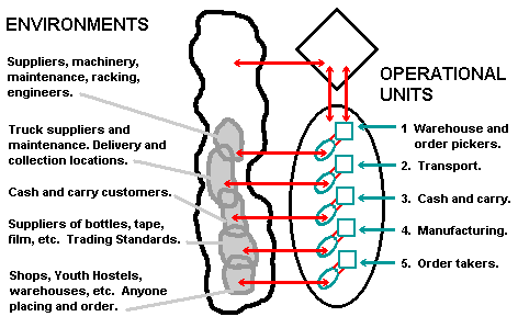 Las unidades operacionales y los entornos externos que son específicos de cada una de las unidades operativas